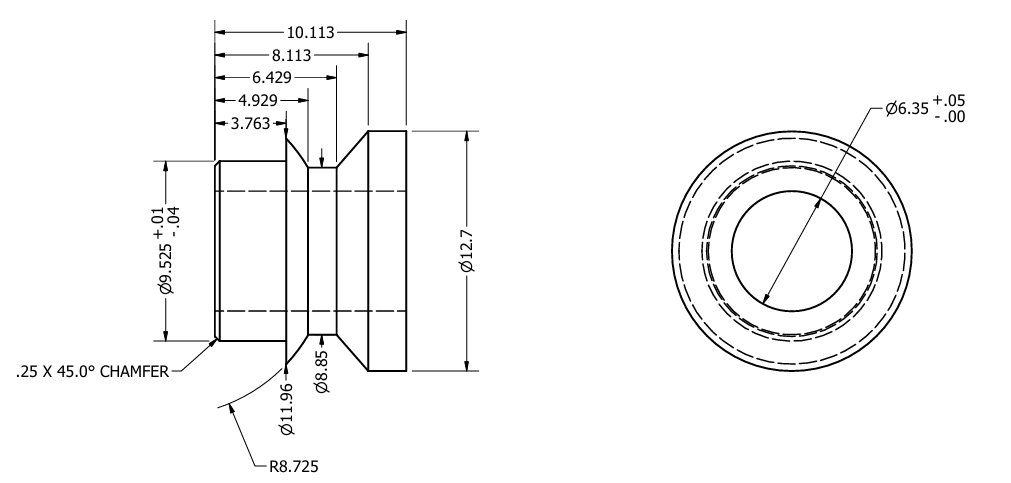 Stainless Steel Misalignment Spacer 3/8" to 1/4"