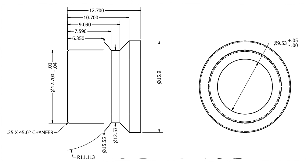 Stainless Steel Misalignment Spacer 1/2" to 3/8"