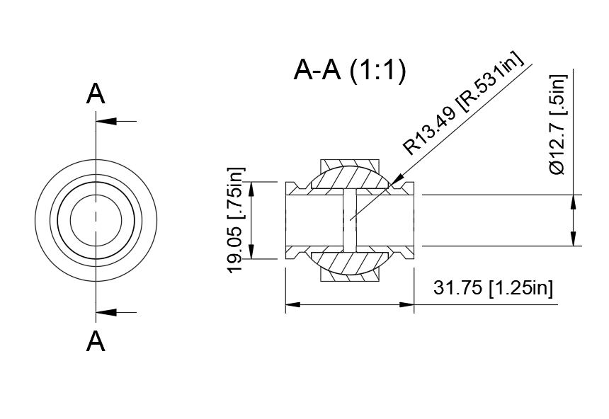 Stainless Steel Misalignment Spacer 5/8" to 1/2"