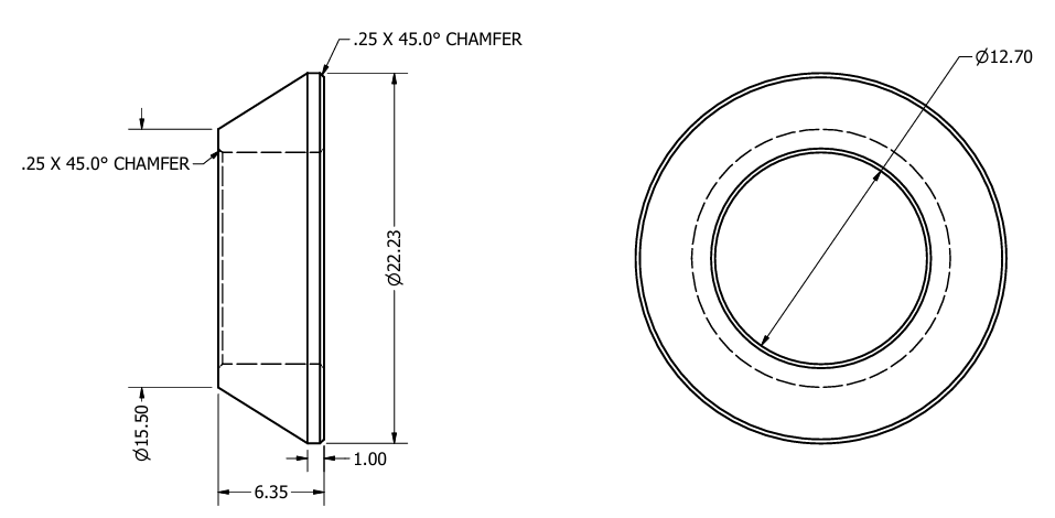 Titanium Misalignment Spacer Cone 1/2"