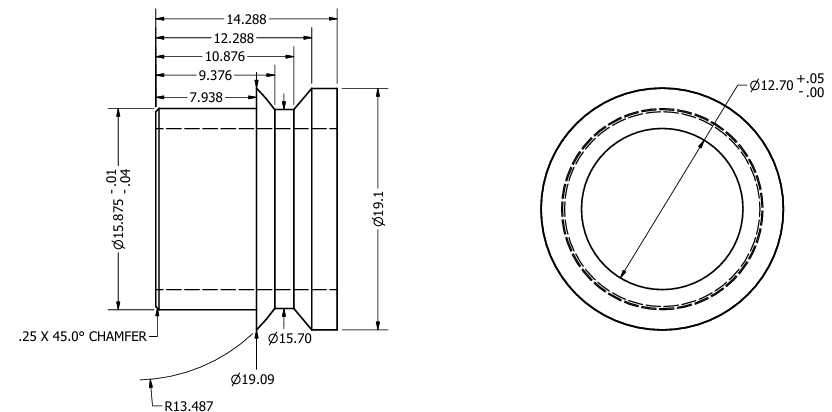Stainless Steel Misalignment Spacer 5/8" to 1/2"