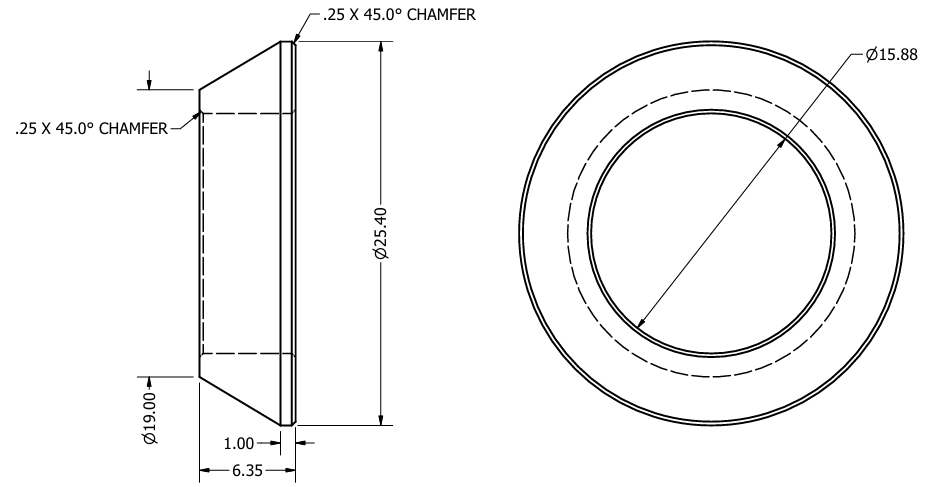 Aluminium Misalignment Spacer Cone 5/8"