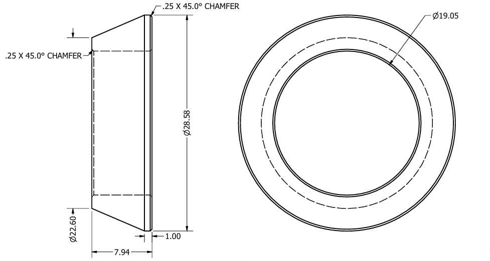 Aluminium Misalignment Spacer Cone 3/4"